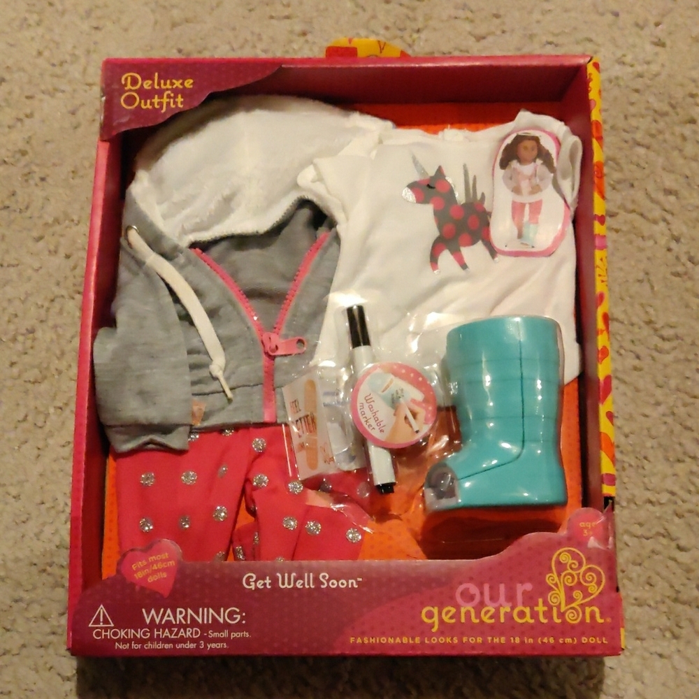 New! Our Generation Deluxe Outfit - Get Well Soon outfit for 18" doll